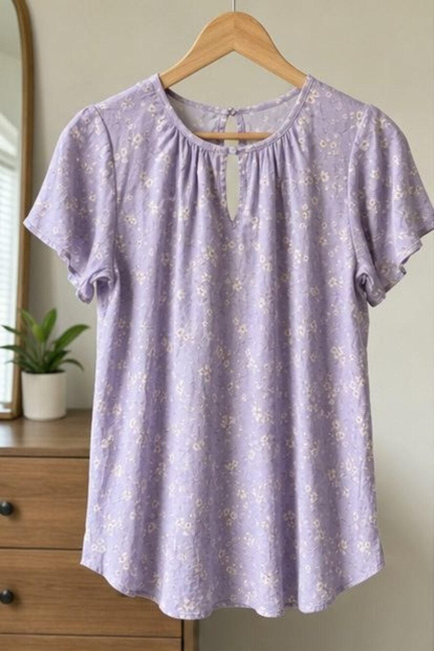 Navy Smocked Top